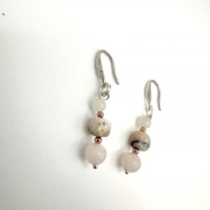 Rosenquarz mit pink Opal Ohrringe