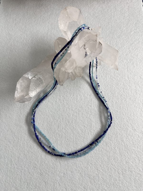 Halskette mit Sodalith, Apatit und Blauquarz – Bild 4