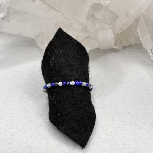 Lapislazuli mit Bergkristall Ring Umfang 59 mm
