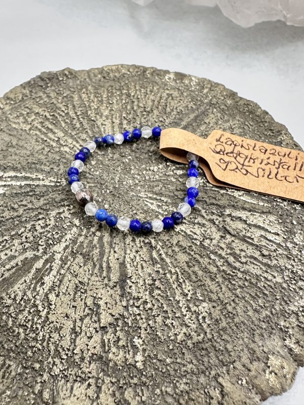 Lapislazuli mit Bergkristall Ring Umfang 59 mm – Bild 2