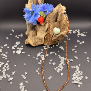 Hessonitkette mit Wassermelonenturmalin Anhänger