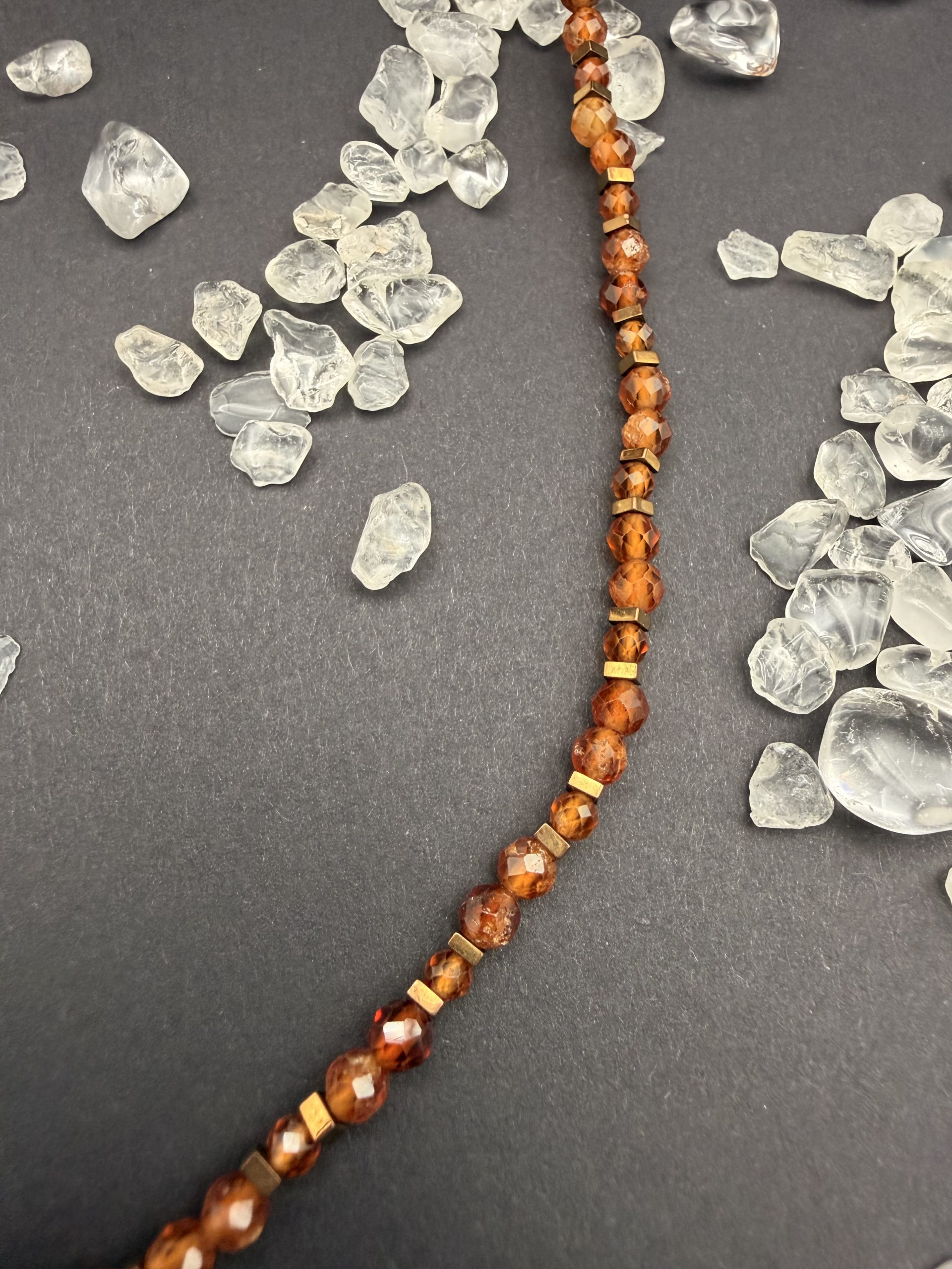 Hessonitkette mit Wassermelonenturmalin Anhänger 3 Hessonitkette mit Wassermelonenturmalin Anhänger – Bild 3