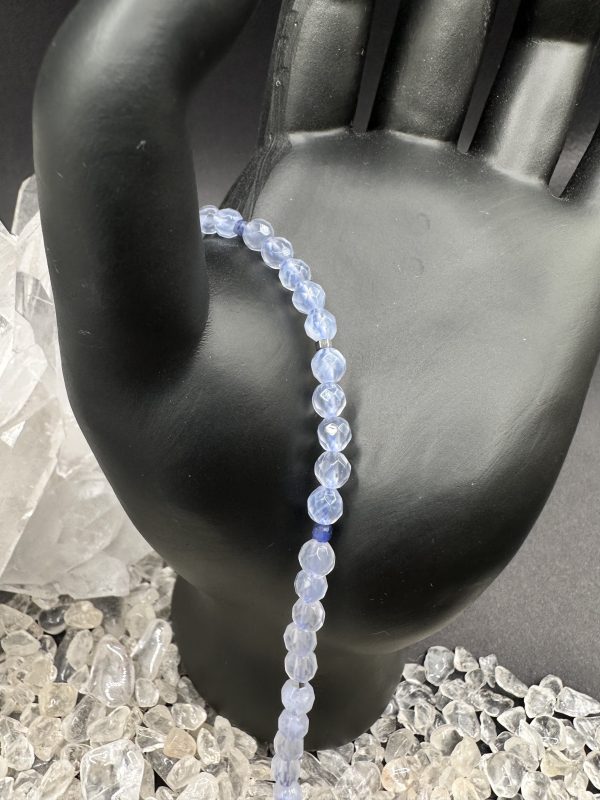 Chalcedonkette (AA-Qualität) mit Lotus Anhänger (Silber 925) – Bild 3