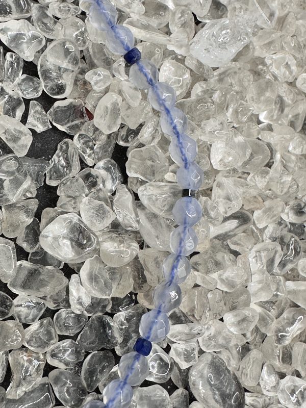 Chalcedonkette (AA-Qualität) mit Lotus Anhänger (Silber 925) – Bild 5