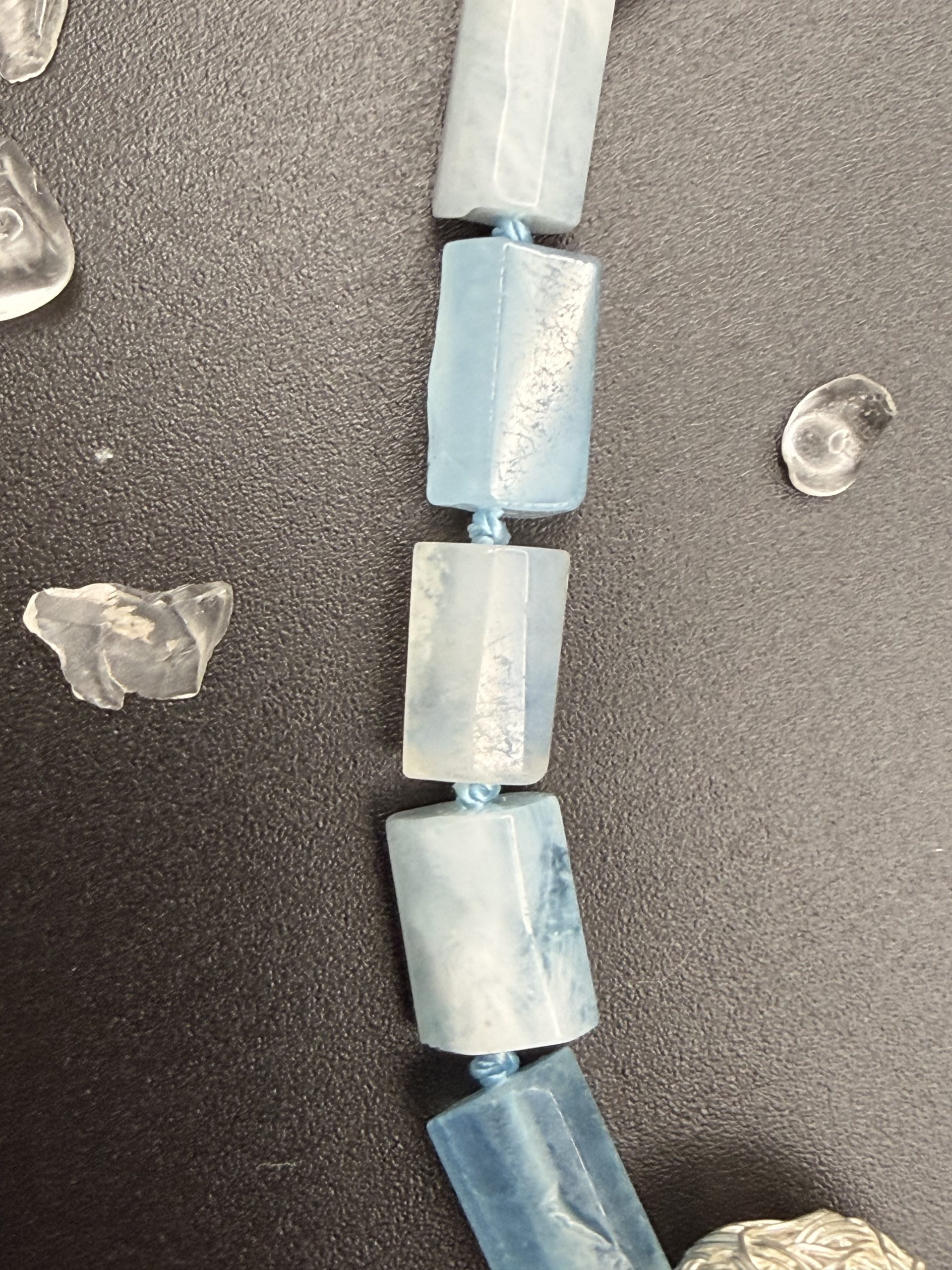 Aquamarinkette mit Silber "Draht" Kugeln 5 Aquamarinkette mit Silber "Draht" Kugeln – Bild 5