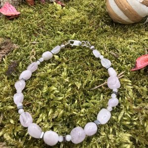 Kunzit Armband mit Hämatit