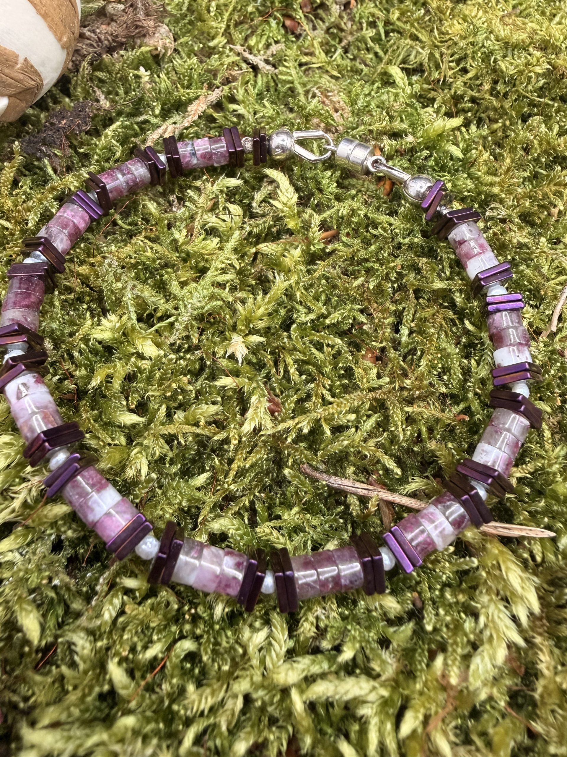 Ruby Forsite mit Süßwasserperlen Armband 3 Ruby Forsite mit Süßwasserperlen Armband – Bild 3