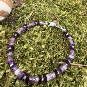 Ruby Forsite mit Süßwasserperlen Armband (15cm)